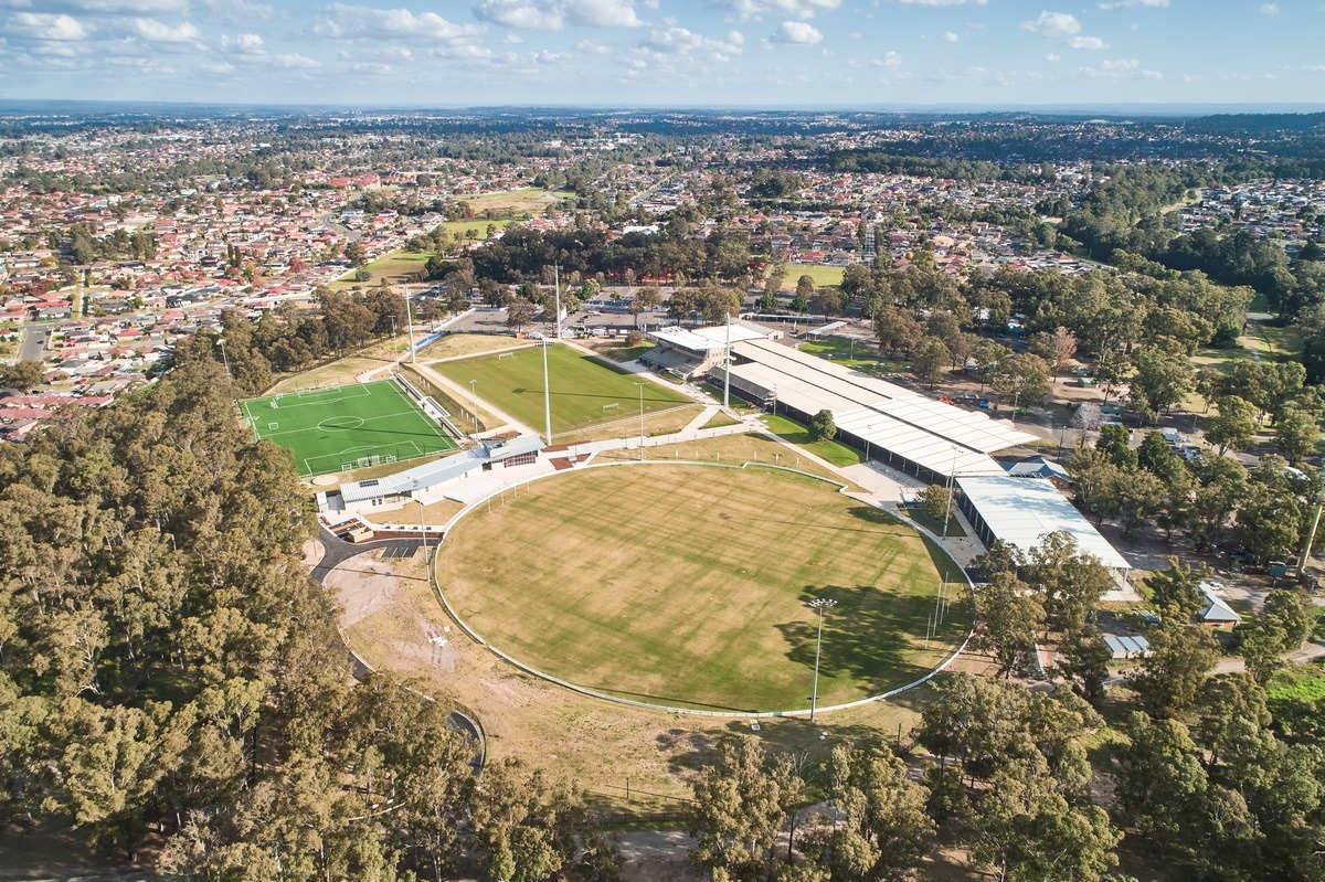 Fairfield showground aerial view of oval.